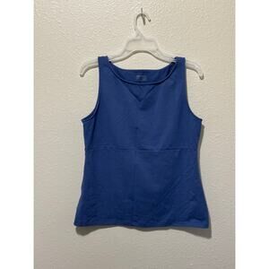 Women’s Eddie Bauer Slate Blue Cotton Blend Sleeveless Tank Top Shirt, L Large